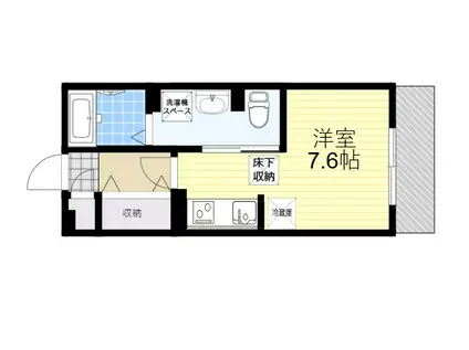 フロントハウス A棟(ワンルーム/1階)の間取り写真