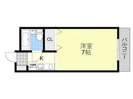 ステラ蛍池(1K/3階)の間取り写真