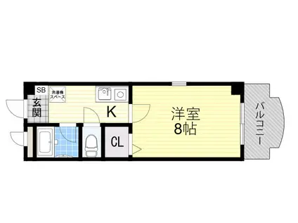 エンジェルコート(1K/2階)の間取り写真