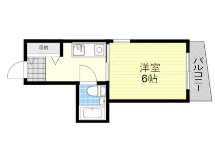 ミツワ小戸ビル(1K/6階)の間取り写真