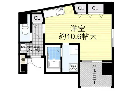 ホープ池田栄本町(ワンルーム/3階)の間取り写真