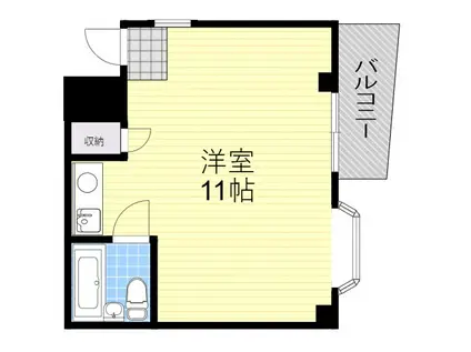 グローバル南豊中(ワンルーム/2階)の間取り写真