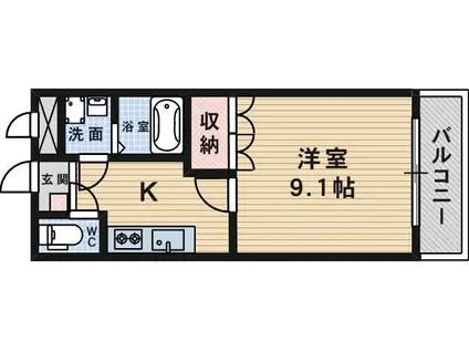 ラディアント(1K/2階)の間取り写真