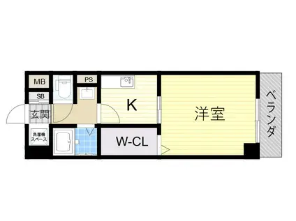 フローライト蛍池(ワンルーム/7階)の間取り写真