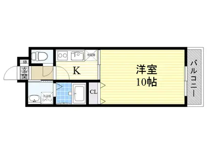 アンプルールクラージュコリーヌシャンⅡ(1K/1階)の間取り写真