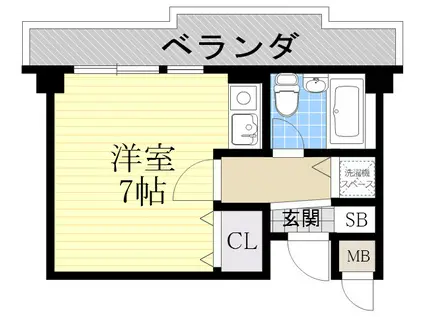 西田ハイツパート2(ワンルーム/3階)の間取り写真