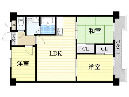 メゾン稲津(3LDK/5階)の間取り写真