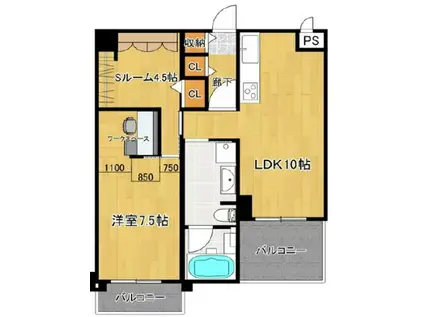 PHOENIX緑地公園(1SLDK/5階)の間取り写真