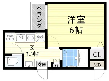 WINS COURT HATTORI(1K/4階)の間取り写真