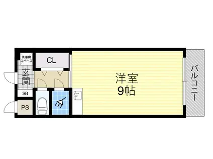 グリーンハウス(ワンルーム/3階)の間取り写真