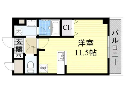 シャルマン・クレール(ワンルーム/1階)の間取り写真