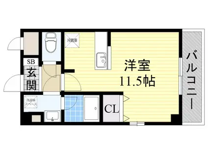 シャルマン・クレール(ワンルーム/3階)の間取り写真