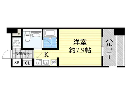 レジディア江坂(ワンルーム/8階)の間取り写真