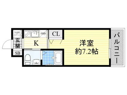 ドゥーエ江坂2(1K/8階)の間取り写真