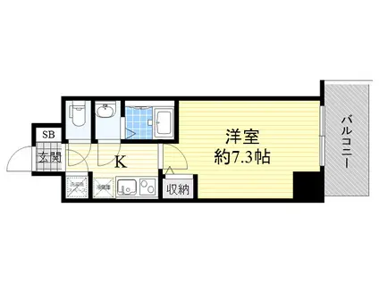 スペーシア江坂南金田(1K/10階)の間取り写真