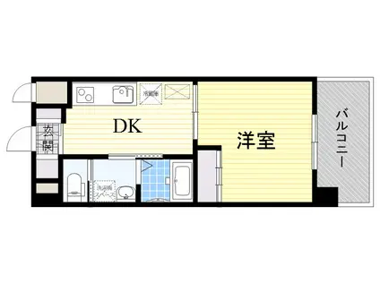 アールエスフラッツ(1DK/3階)の間取り写真