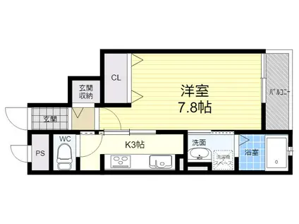 パル池田 1(1K/3階)の間取り写真