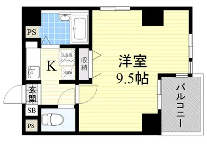 江坂OMパレス(1K/9階)の間取り写真