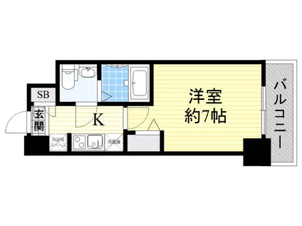 アリビオ江坂南金田(1K/4階)の間取り写真