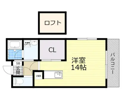 CASA DE VIOLA(ワンルーム/3階)の間取り写真