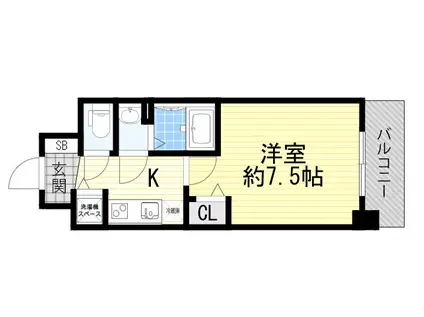 ディームス江坂(1K/12階)の間取り写真