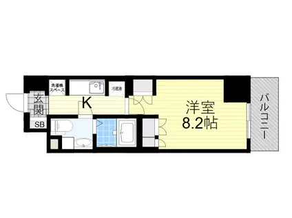 コンフォリア江坂(1K/12階)の間取り写真