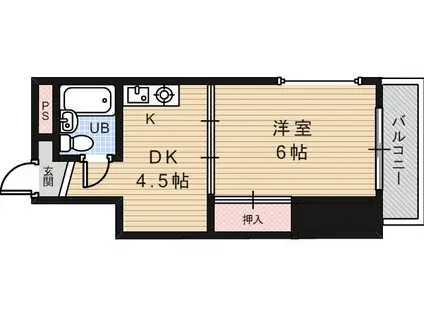 フレール千里(1DK/3階)の間取り写真