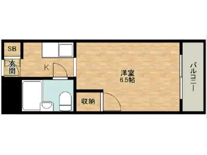 ルーミングハウス梶(ワンルーム/2階)の間取り写真