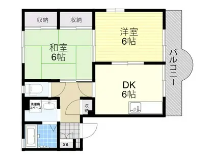 メゾン南春日丘(2DK/1階)の間取り写真