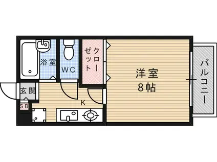 ハイツいながわ(1K/2階)の間取り写真