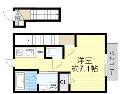 STUDIO NOIR(ワンルーム/2階)の間取り写真