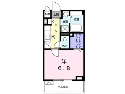 モンパルナス(1K/1階)の間取り写真