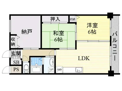 ロイヤル翠(2SLDK/3階)の間取り写真