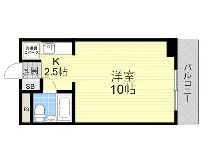 阪急曽根ユーリプラザ(ワンルーム/3階)の間取り写真