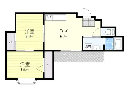ヴェールアッシュ1(2DK/1階)の間取り写真