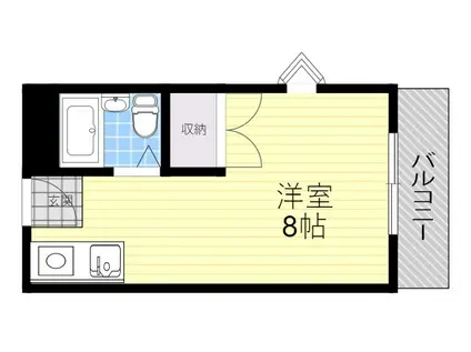ハイツ蛍池A棟(ワンルーム/1階)の間取り写真