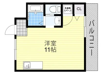 山本第2ビル(ワンルーム/2階)の間取り写真