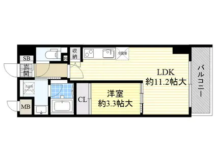 メセナ緑地公園(1LDK/4階)の間取り写真