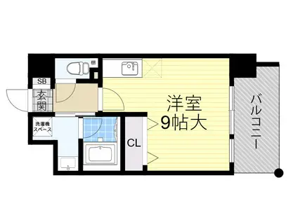 ルーヴェンブルン豊津(ワンルーム/3階)の間取り写真