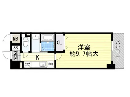 ソレイユ吹田(1K/7階)の間取り写真