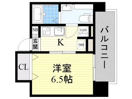 オリエンタル江坂(1K/13階)の間取り写真