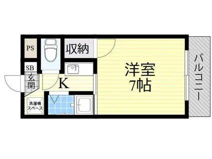 ローズインローズ2(1K/2階)の間取り写真