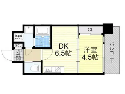 プレジオ江坂Ⅱ(1DK/9階)の間取り写真