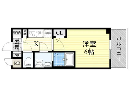 コンフォリア江坂広芝町(1K/9階)の間取り写真