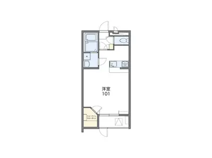 レオパレス天上野Ⅱ(1K/3階)の間取り写真