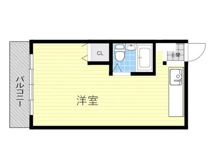エリータ桃山台2(ワンルーム/1階)の間取り写真