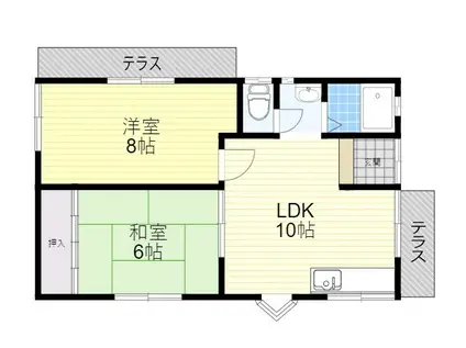 山脇ハイツ(2LDK/1階)の間取り写真
