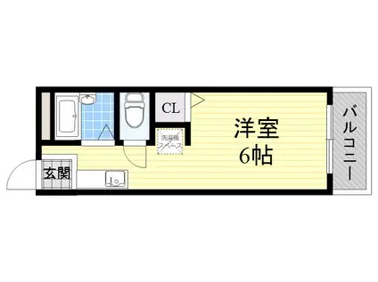 ヴィラージュみのお A(ワンルーム/3階)の間取り写真