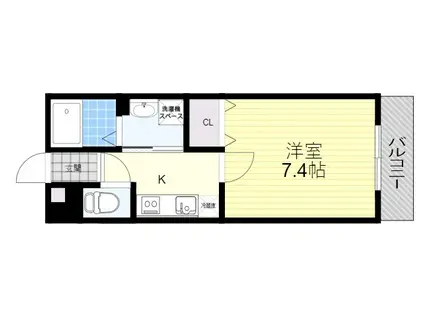 サンシャリテ西緑丘(1K/1階)の間取り写真