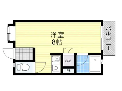 プレシア蛍池(ワンルーム/1階)の間取り写真
